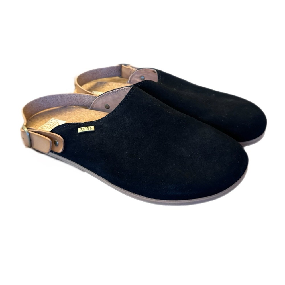 Reef Sandals Womens Size 11 Cushion Sage SE Clogs Slip On Leather Suede Black